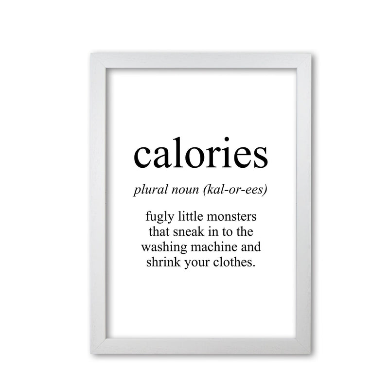 Calories modern fine art print, framed typography wall art