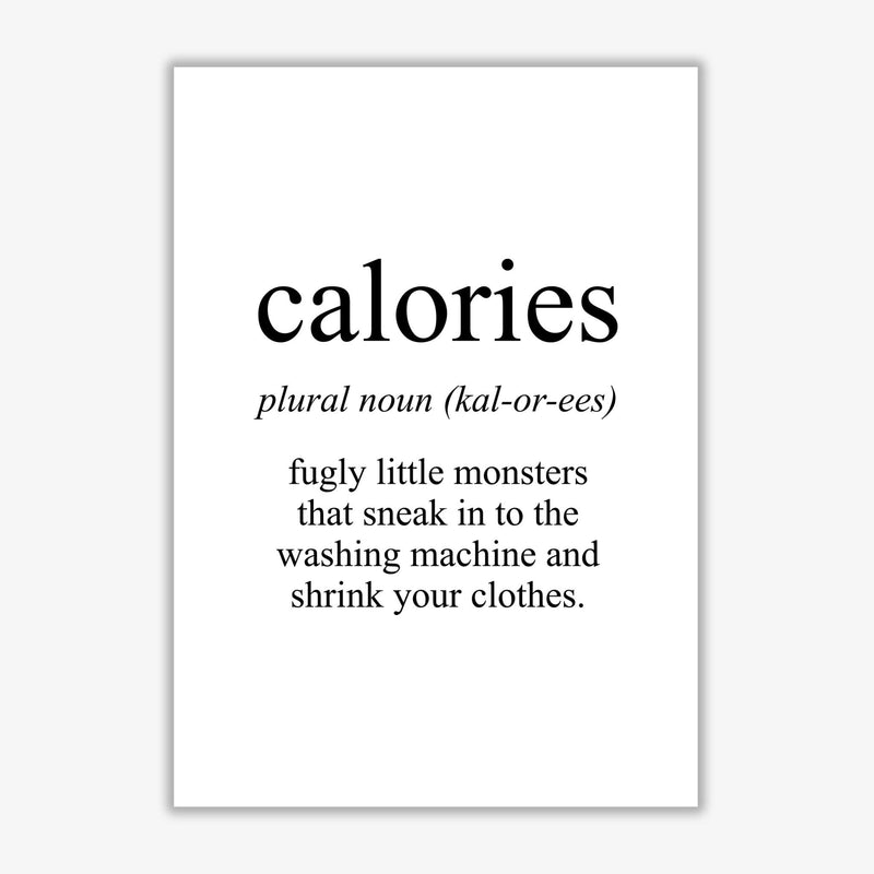 Calories modern fine art print, framed typography wall art