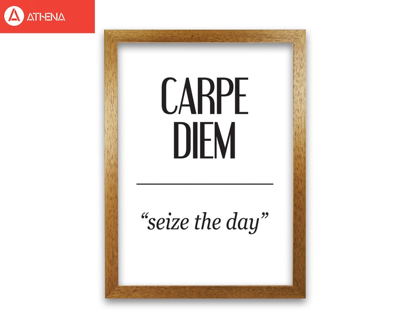 Carpe diem modern fine art print, framed typography wall art