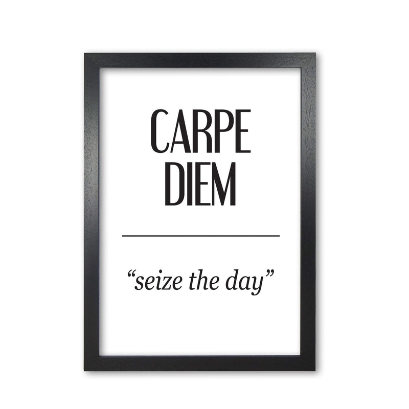 Carpe diem modern fine art print, framed typography wall art