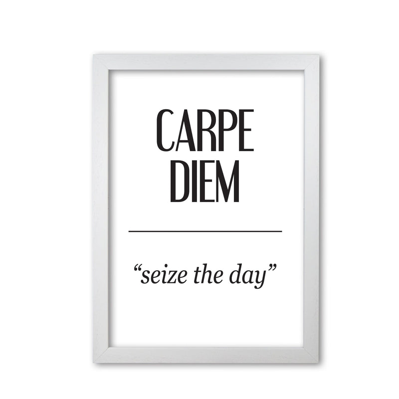 Carpe diem modern fine art print, framed typography wall art