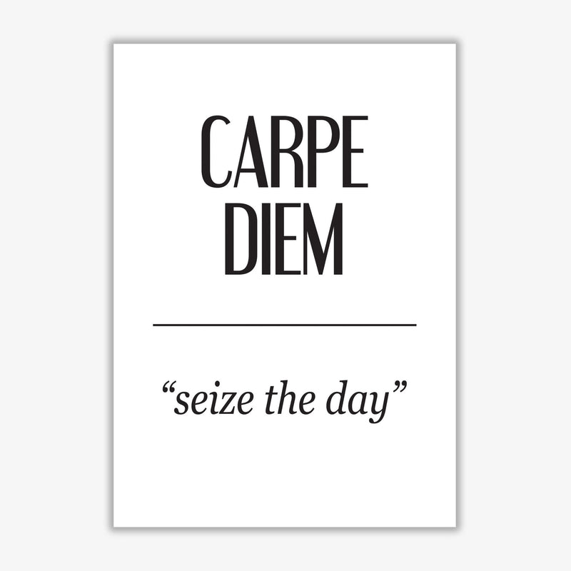Carpe diem modern fine art print, framed typography wall art