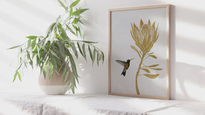 Hummingbird & Flower I Print By Orara Studio
