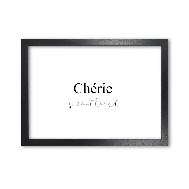 Chérie modern fine art print, framed typography wall art