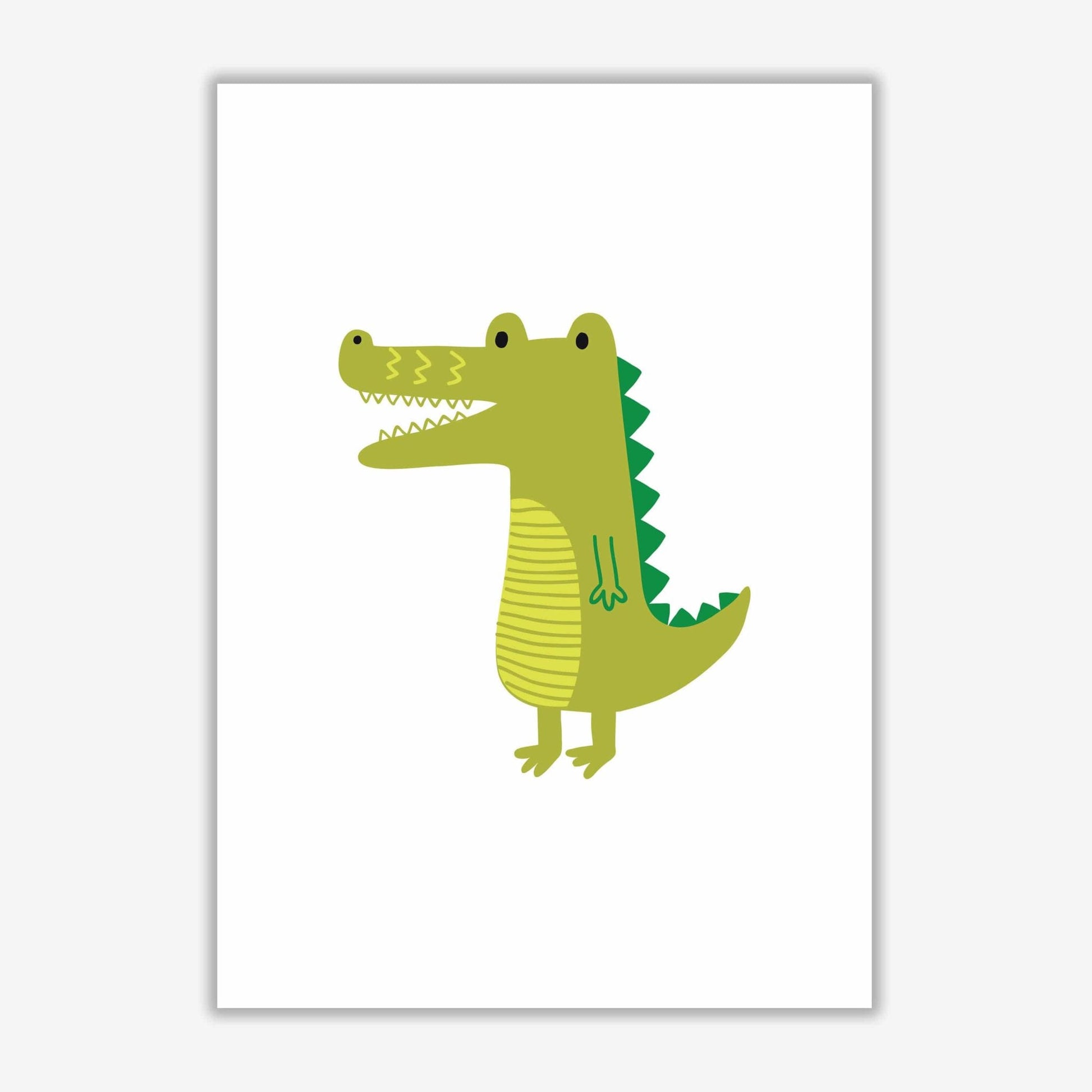 Children&#39;s animals, alligator modern fine art print