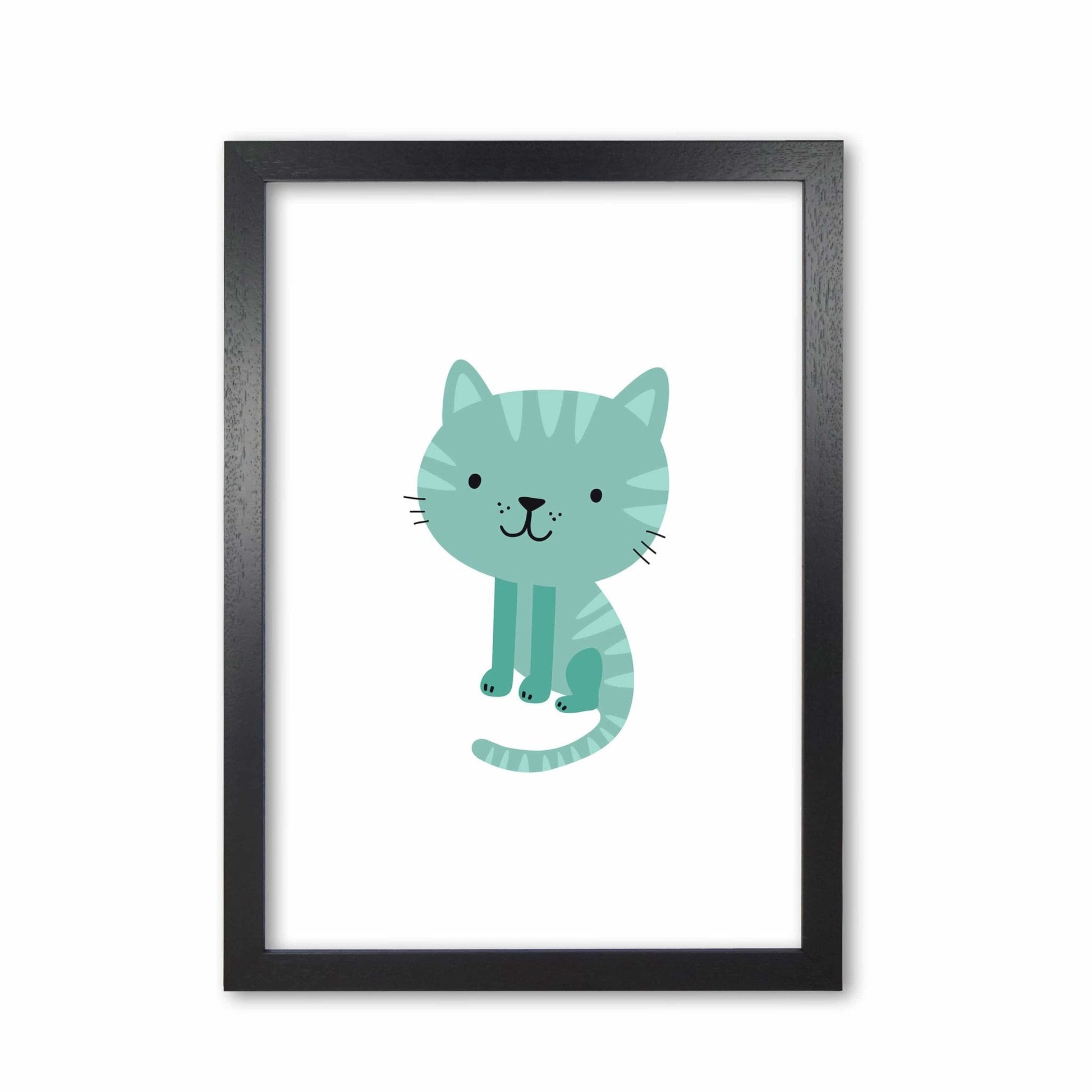 Children&#39;s animals, cat modern fine art print
