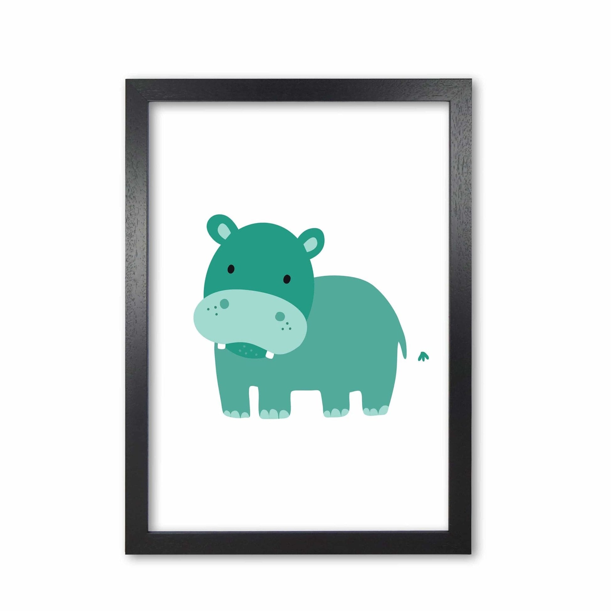 Children&#39;s animals, hippo modern fine art print