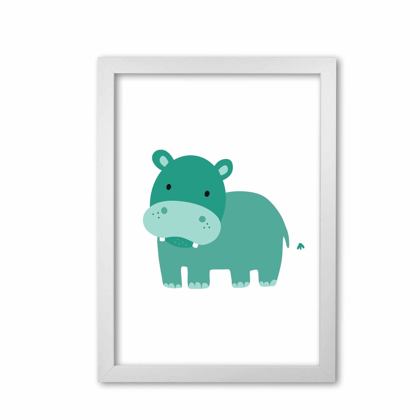Children&#39;s animals, hippo modern fine art print