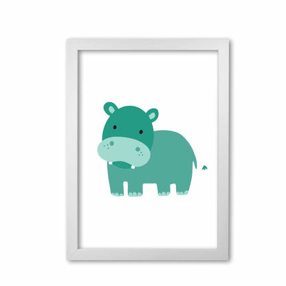 Children&#39;s animals, hippo modern fine art print