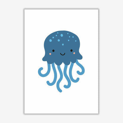 Children&#39;s animals, jellyfish modern fine art print