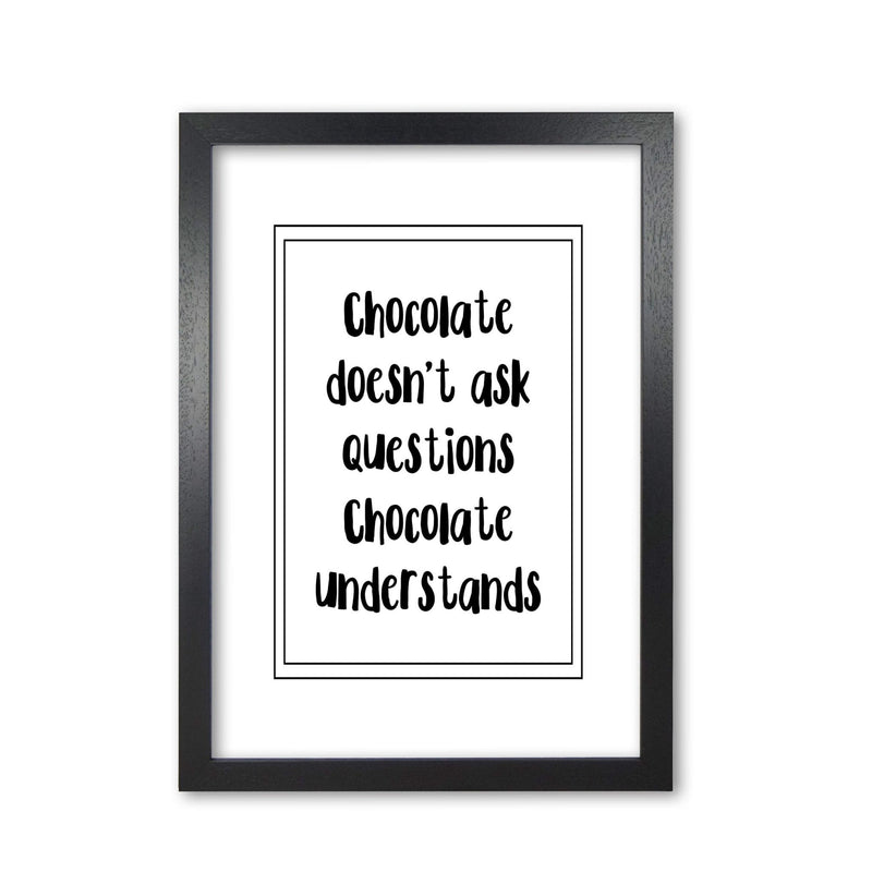 Chocolate understands modern fine art print, framed typography wall art