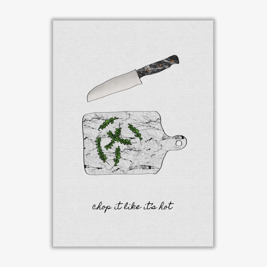 Chop it kitchen quote fine art print by orara studio, framed kitchen wall art