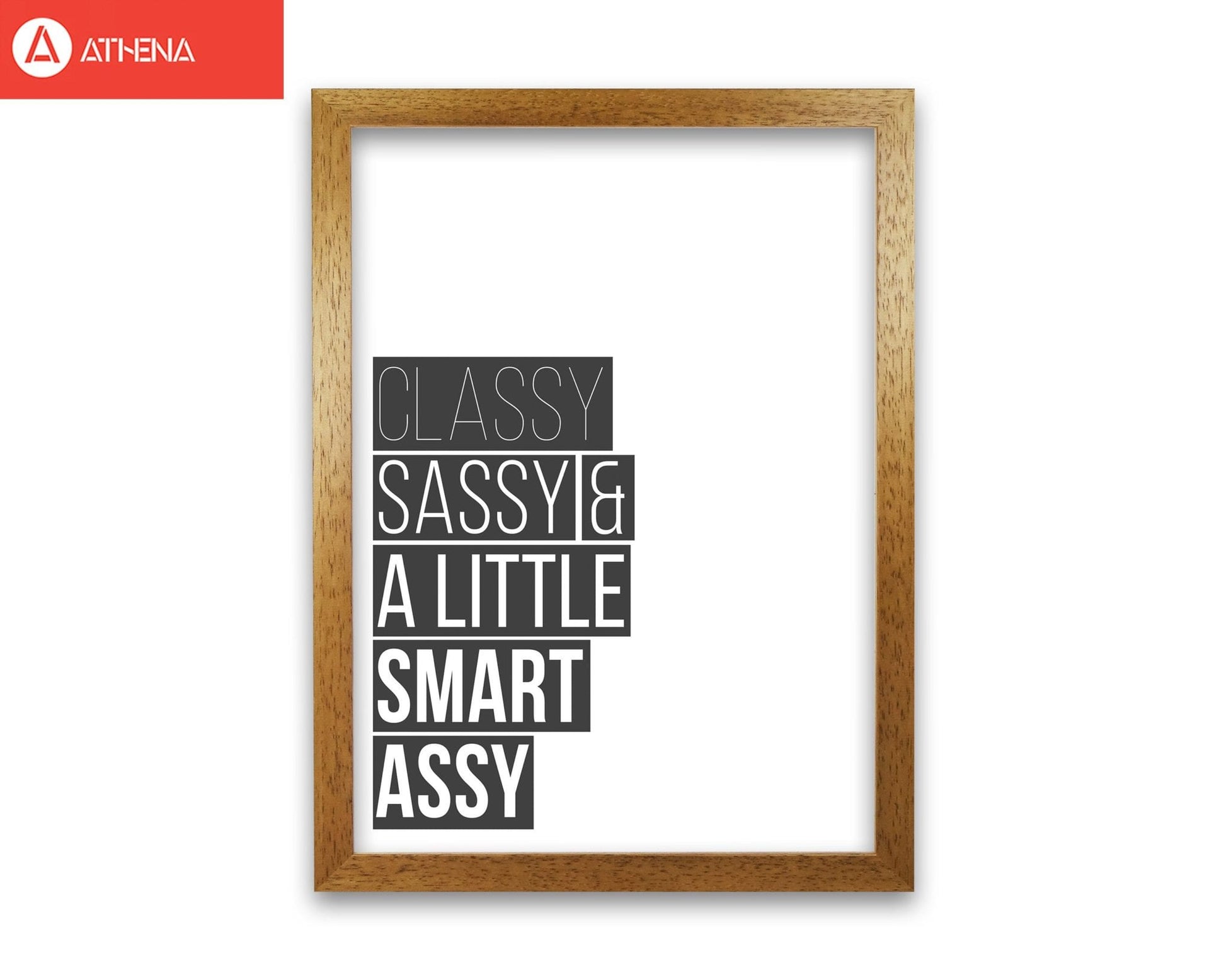 Classy sassy &#038; a little smart assy modern fine art print, framed typography wall art