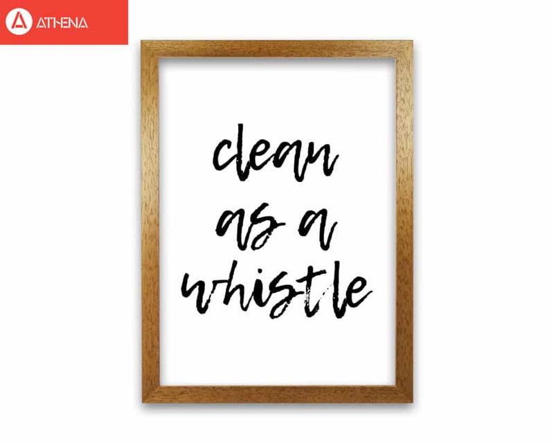 Clean as a whistle, bathroom modern fine art print, framed bathroom wall art