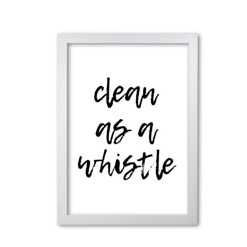 Clean as a whistle, bathroom modern fine art print, framed bathroom wall art
