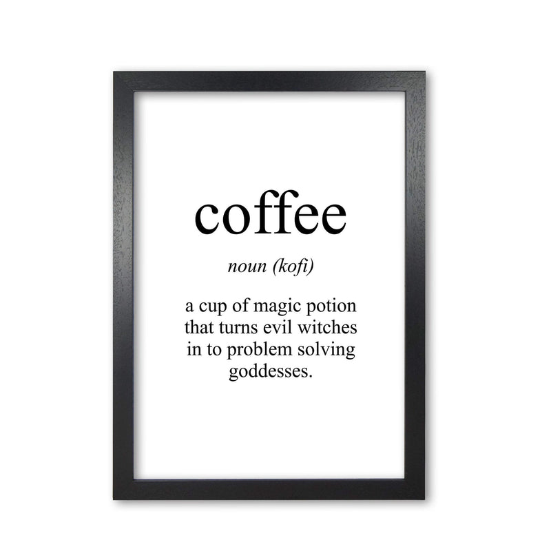 Coffee modern fine art print, framed typography wall art