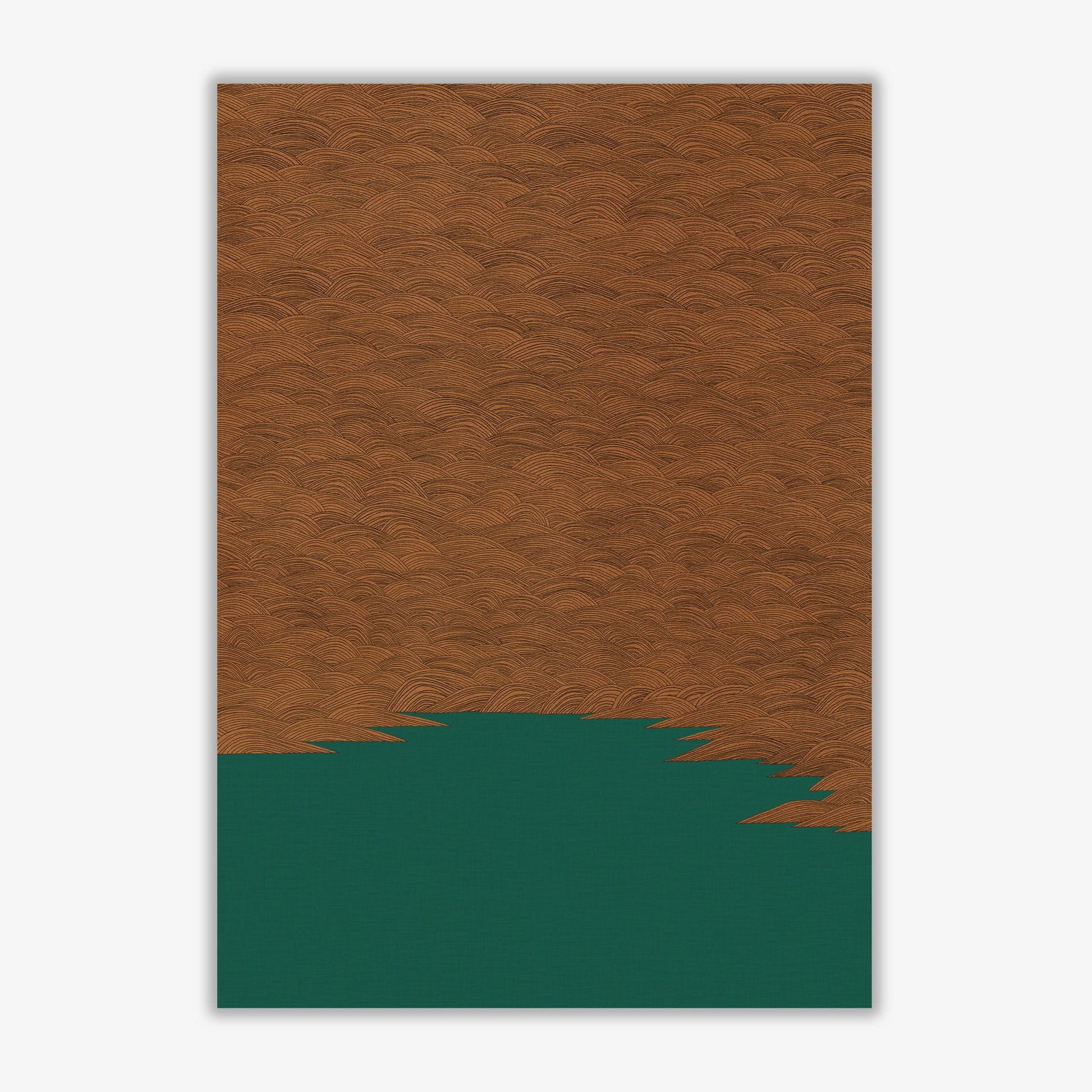 Copper &#038; green landscape fine art print by orara studio