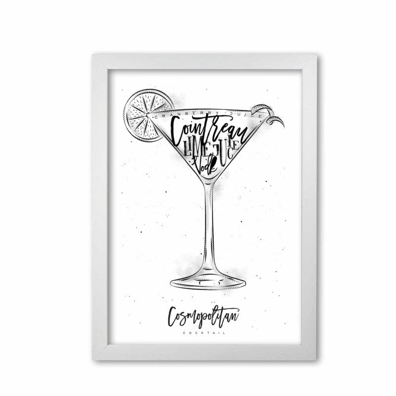 Cosmopolitan cocktail modern fine art print, framed kitchen wall art