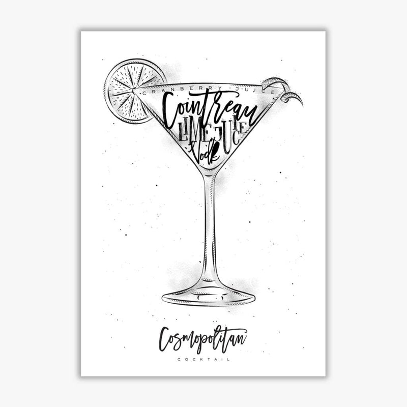 Cosmopolitan cocktail modern fine art print, framed kitchen wall art