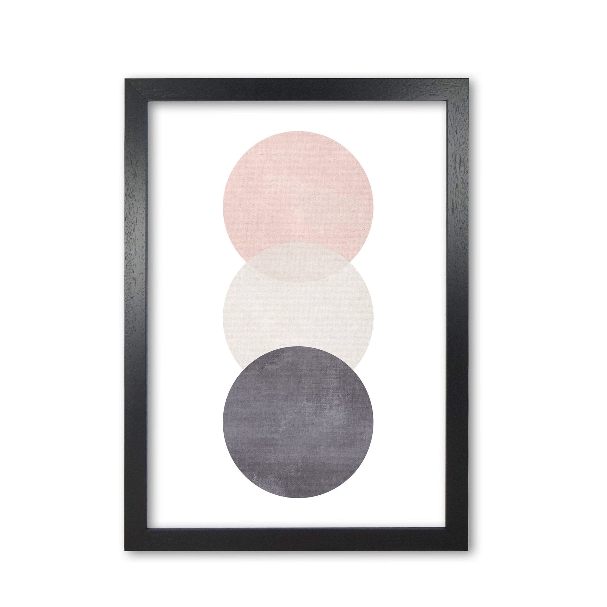 Cotton, pink and grey abstract circles modern fine art print
