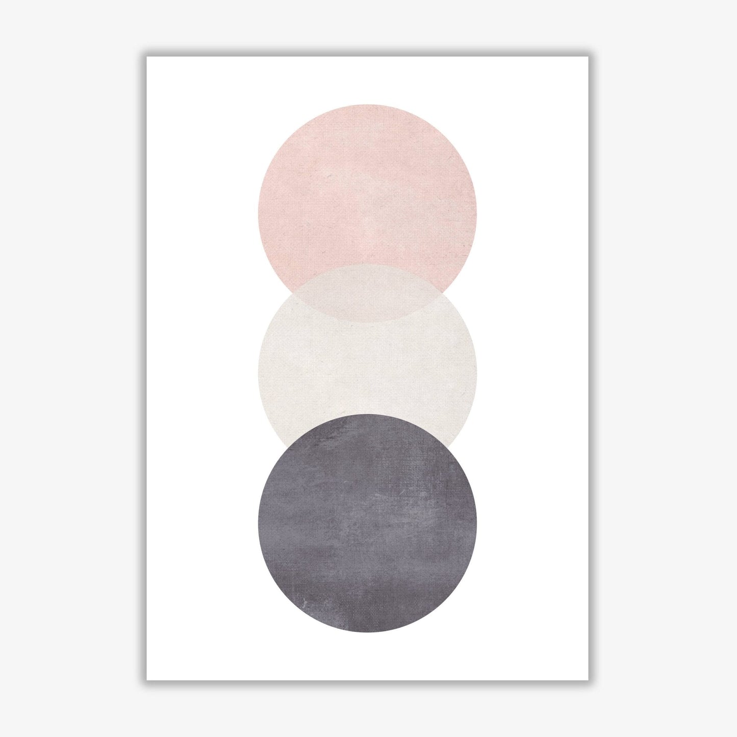 Cotton, pink and grey abstract circles modern fine art print