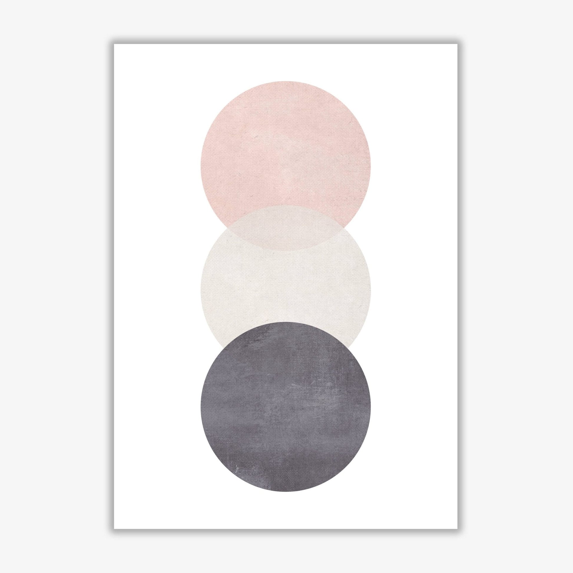 Cotton, pink and grey abstract circles modern fine art print