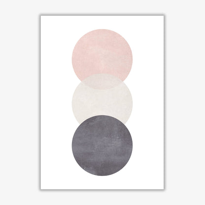 Cotton, pink and grey abstract circles modern fine art print