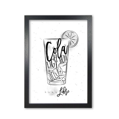 Cuba libre cocktail modern fine art print, framed kitchen wall art