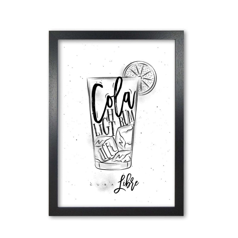 Cuba libre cocktail modern fine art print, framed kitchen wall art