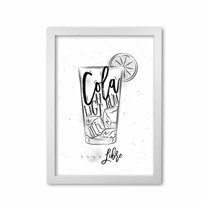 Cuba libre cocktail modern fine art print, framed kitchen wall art