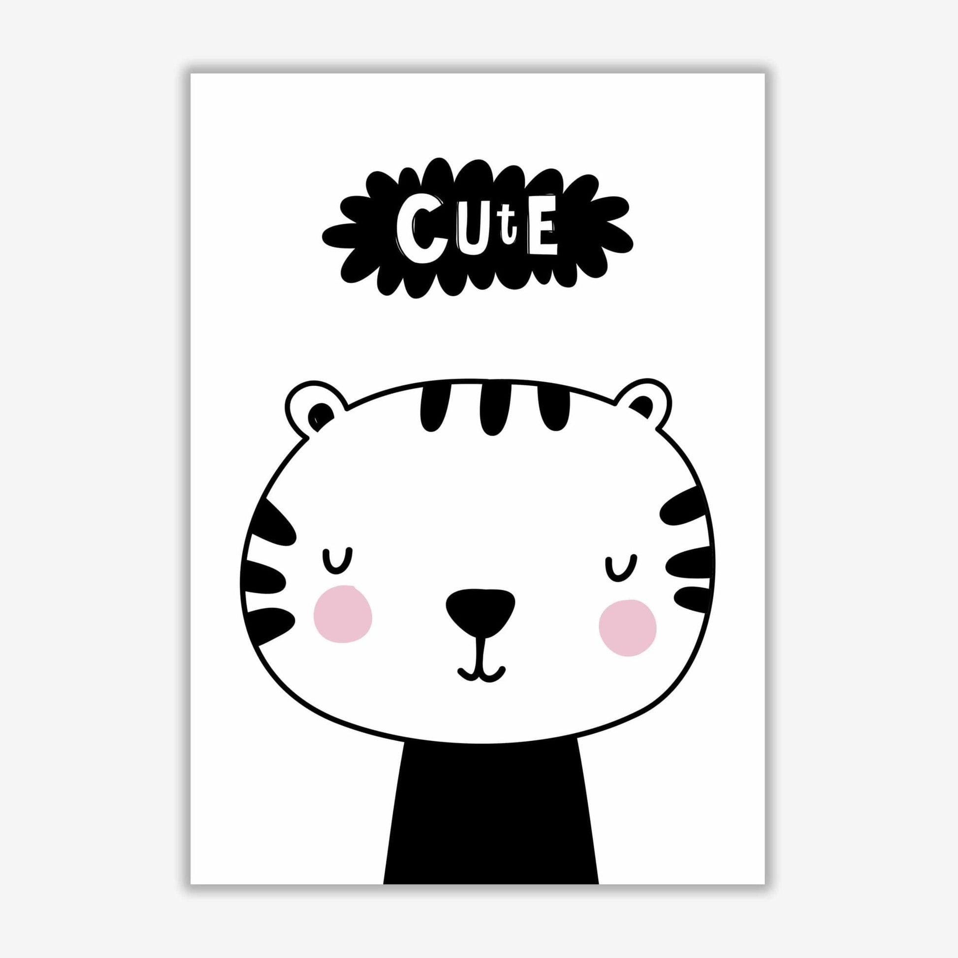 Cute scandi tiger modern fine art print