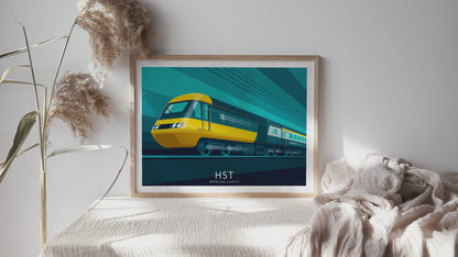 HST Travel Art Print by Stephen Millership, Vintage transport Framed Poster