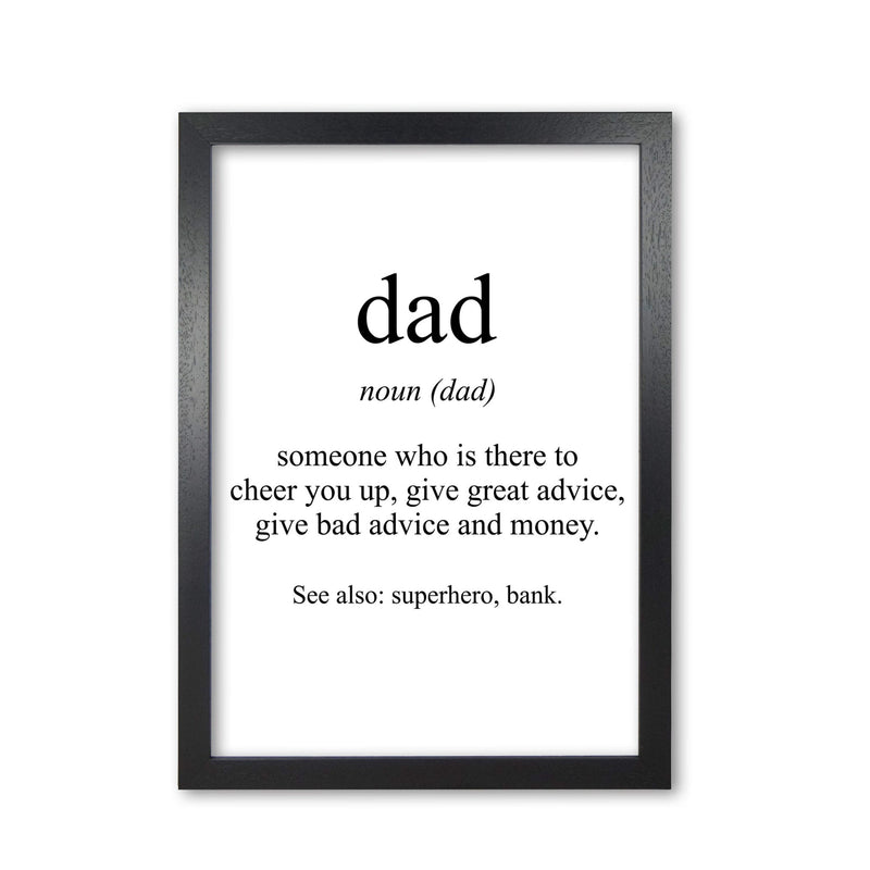 Dad modern fine art print, framed typography wall art