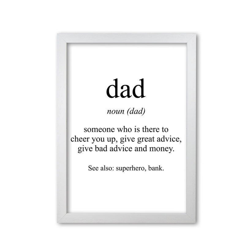 Dad modern fine art print, framed typography wall art