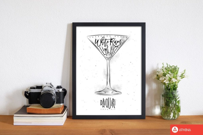 Daiquiri cocktail modern fine art print, framed kitchen wall art