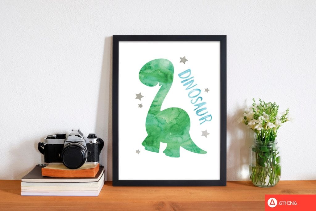 Dinosaur watercolour modern fine art print