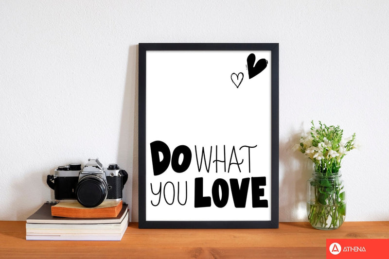 Do what you love modern fine art print, framed typography wall art