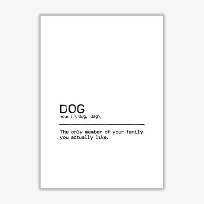 Dog family definition quote fine art print by orara studio