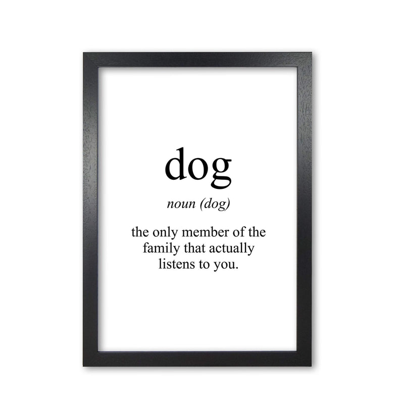 Dog modern fine art print, framed typography wall art