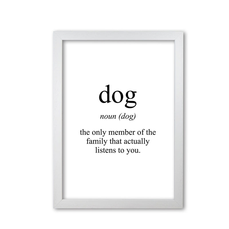 Dog modern fine art print, framed typography wall art