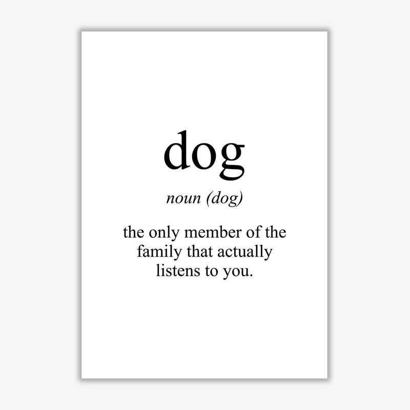 Dog modern fine art print, framed typography wall art