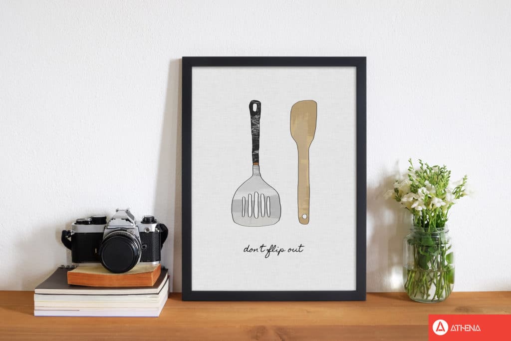 Don&#39;t flip out fine art print by orara studio, framed kitchen wall art