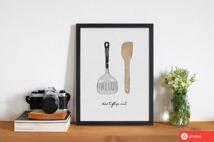 Don&#39;t flip out fine art print by orara studio, framed kitchen wall art