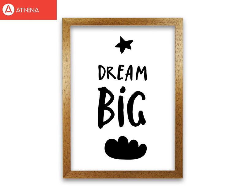 Dream big black modern fine art print, framed typography wall art