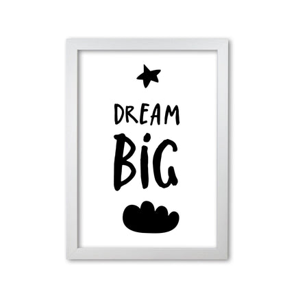 Dream big black modern fine art print, framed typography wall art