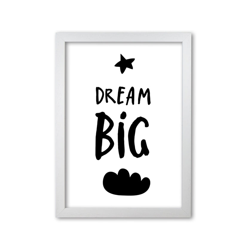 Dream big black modern fine art print, framed typography wall art