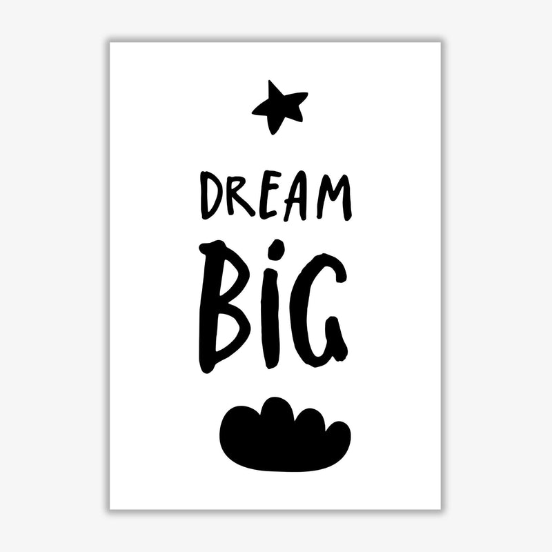 Dream big black modern fine art print, framed typography wall art