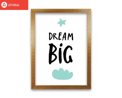 Dream big mint cloud modern fine art print, framed typography wall art