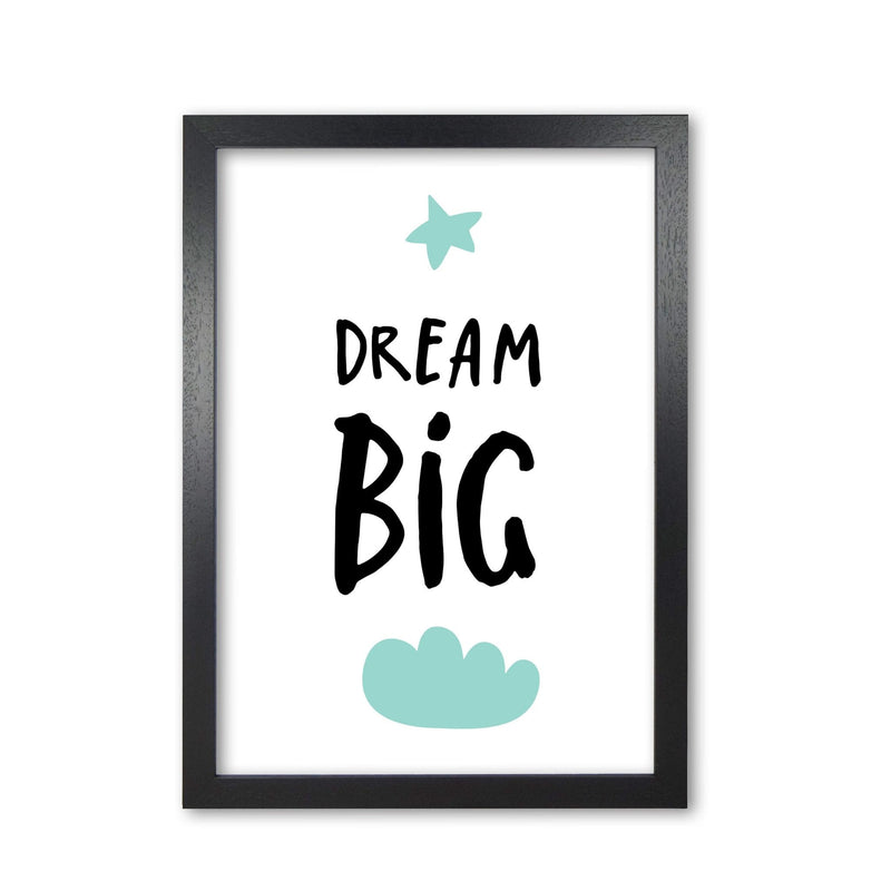 Dream big mint cloud modern fine art print, framed typography wall art