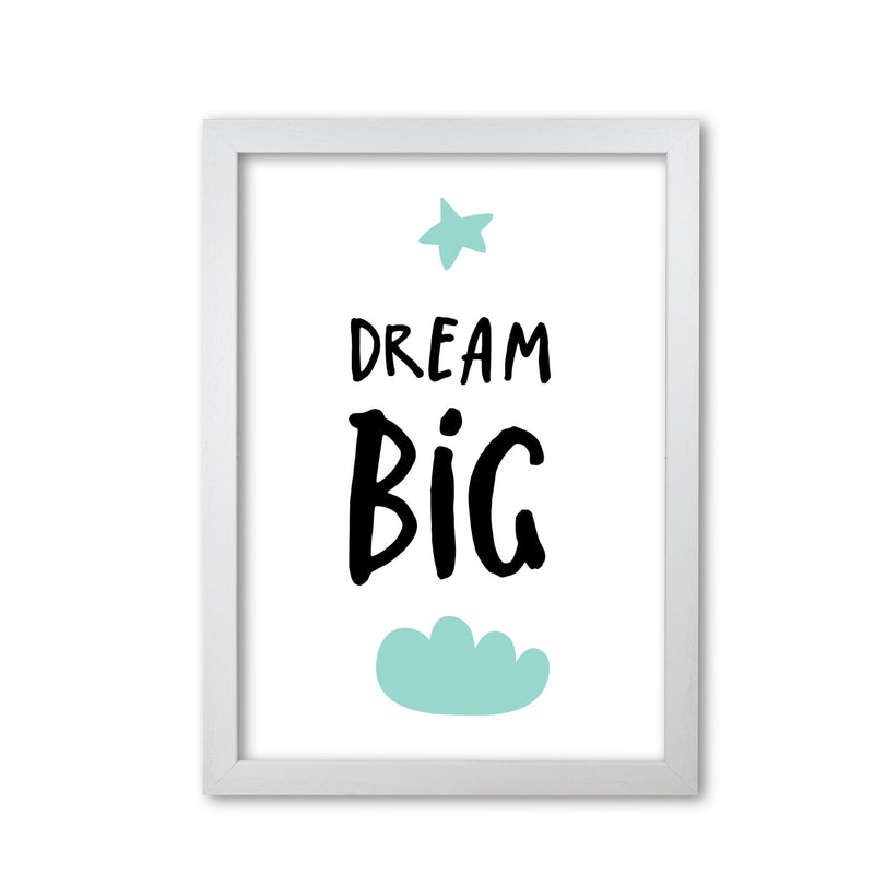 Dream big mint cloud modern fine art print, framed typography wall art